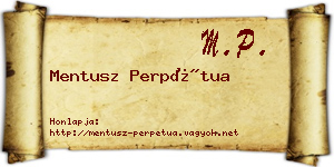 Mentusz Perpétua névjegykártya
